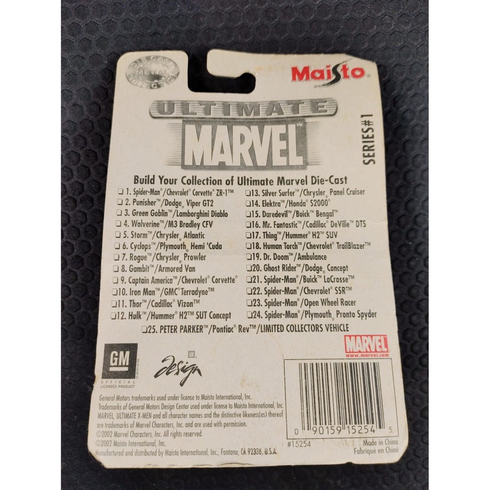 Marvel Comice Maisto Thing Hummer H2 SUV Ultimate Die-Cast Series #1 Truck Car - Picture 3 of 5